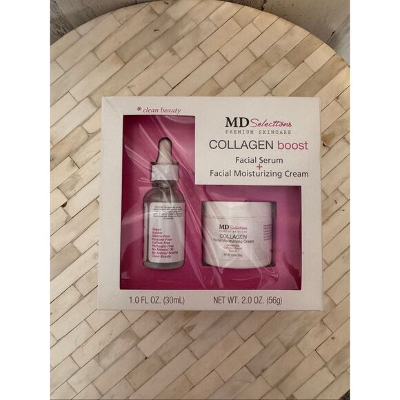 MD Selections Collagen Boost Skincare Set Facial Serum & Moisturizing Cream Vega - Picture 1 of 5
